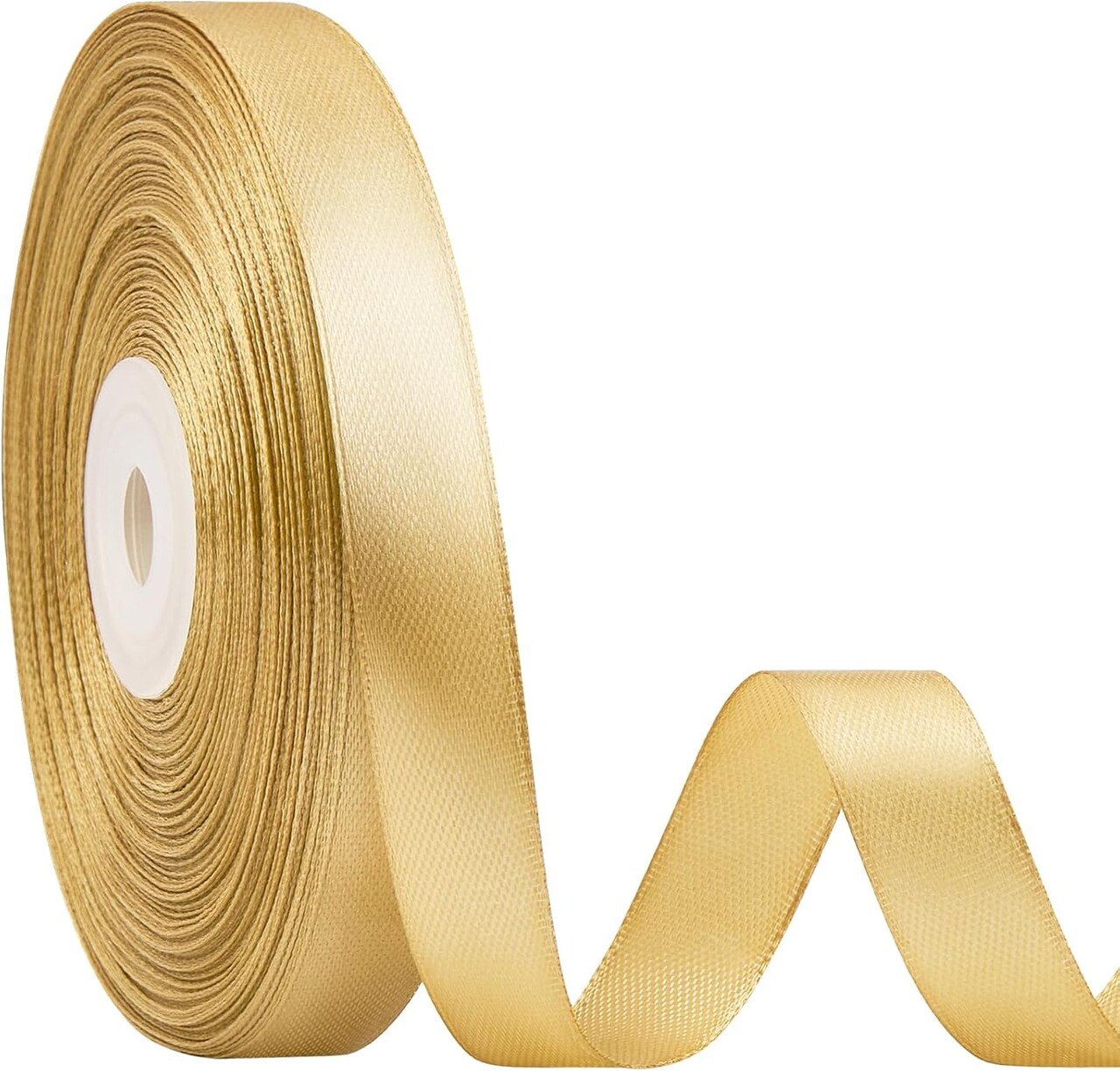 1/2 Inch 50 Yards Champaign Gold Satin Ribbon (champagne gold) 1800"L x 0.5"W